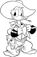 A coloring page of donald duck